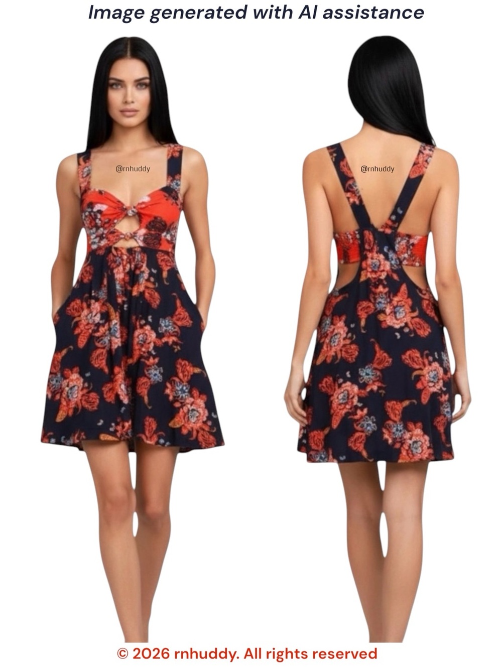 Free People S navy/red baby it’s you dress